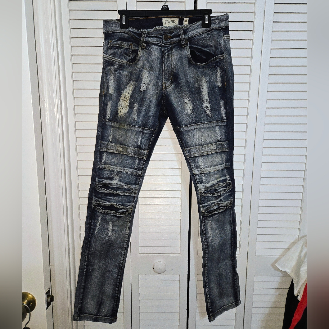 Fwrd Denim Mens 32x32 Distressed Jeans